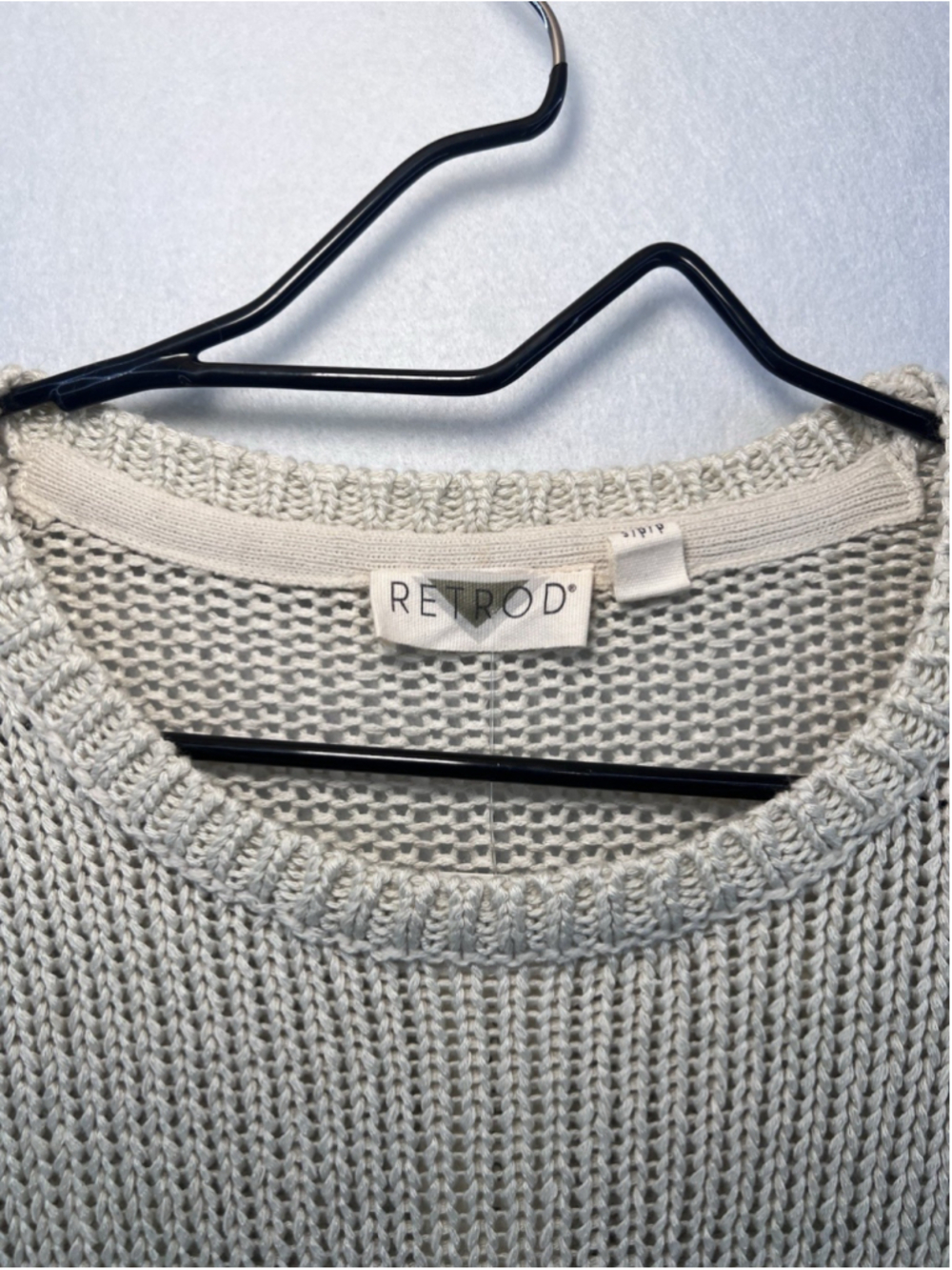 RetRod Knit Pullover Sweater Beige Button Accent Crew Neck Long Sleeve Small NWT - Picture 3 of 16